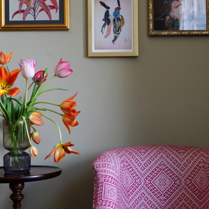 Chair and Paintings at Cromlix Reception area