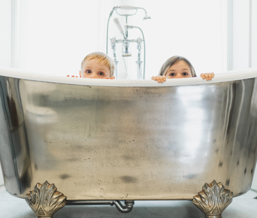 Kids in Bath Landscape